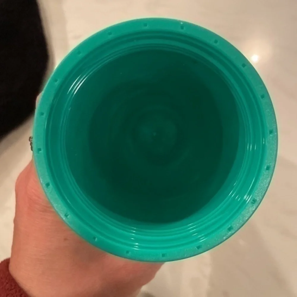 Lot of 2 Starbucks Green and Green and Gold Foil Tumbler